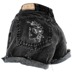 Boogzel Apparel Aesthetic Outlines Embroidery Shorts GRUNGE CLOTHES