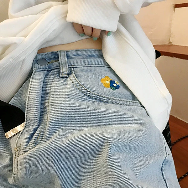 Boogzel Apparel BOTTOMS Among The Flowers Wide Jeans 3 Boogzel Apparel BOTTOMS Among The Flowers Wide Jeans