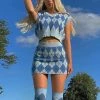 Boogzel Apparel Argyle Check Top & Skirt Co-ord