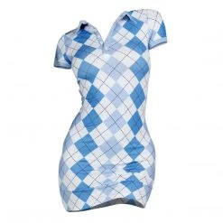 Boogzel Apparel PREPPY CLOTHES Argyle Pattern Mini Dress