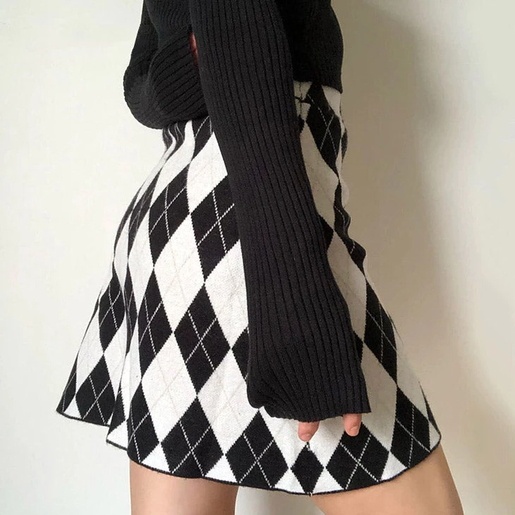 Boogzel Apparel Argyle Print Mini Skirt 3 Boogzel Apparel Argyle Print Mini Skirt