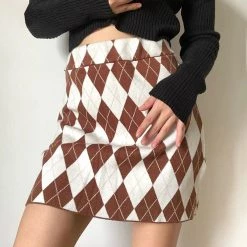 Boogzel Apparel Argyle Print Mini Skirt