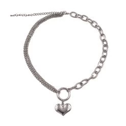 Boogzel Apparel GRUNGE CLOTHES Asymmetric Heart Necklace