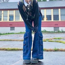 Boogzel Apparel Baggy Pocket Mom Jeans