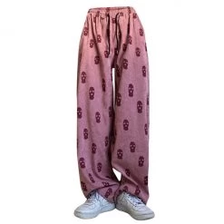 Boogzel Apparel Balaclava Print Wide Leg Pants GRUNGE CLOTHES