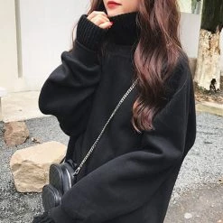 Boogzel Apparel AESTHETIC CLOTHES Basic High Neck Sweatshirt 9 Boogzel Apparel AESTHETIC CLOTHES Basic High Neck Sweatshirt