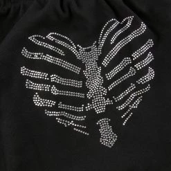 Boogzel Apparel FAIRY GRUNGE Bones Rhinestone Bardot Top