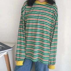 Boogzel Apparel GRUNGE CLOTHES Break Away Striped Sweatshirt