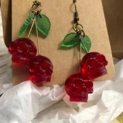 Boogzel Apparel Cherry Skulls Earrings