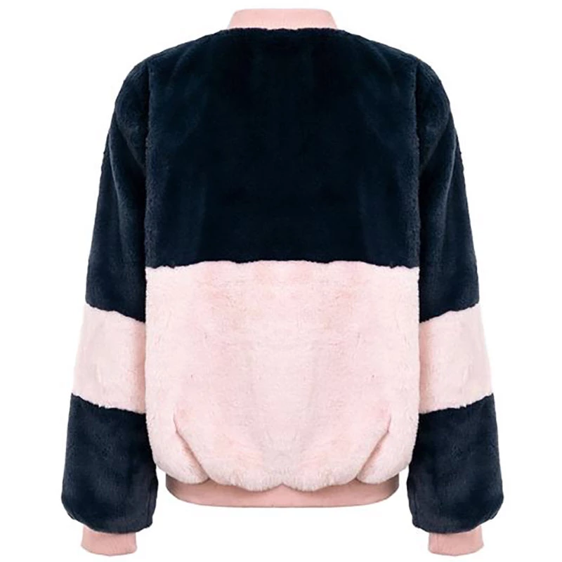Boogzel Apparel Color Block Fuzzy Jacket Clothing