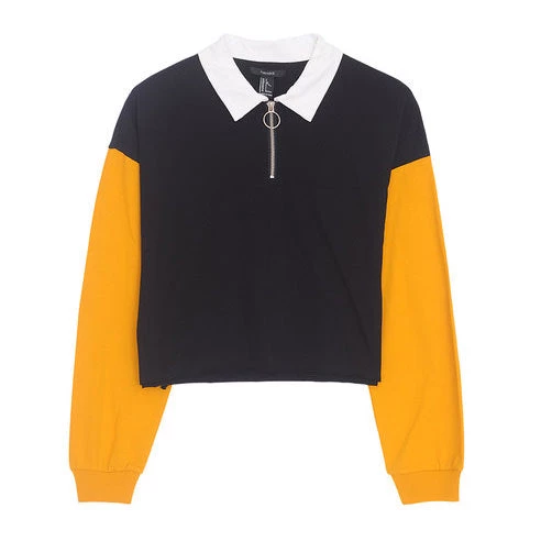 Boogzel Apparel Color Block Zip Up Tee 1 Boogzel Apparel Color Block Zip Up Tee