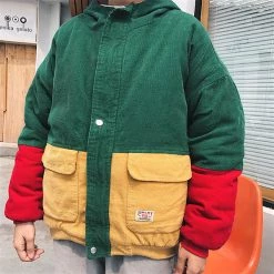 Boogzel Apparel 90s Kids Corduroy Hooded Jacket GRUNGE CLOTHES