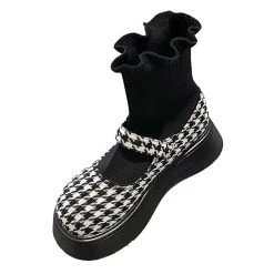 Boogzel Apparel Dogtooth Check Sock Sandals GRANDMA AESTHETIC