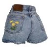 Boogzel Apparel Dandelion Embroidery Denim Shorts