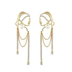 Boogzel Apparel Girl With A Pearl Outline Earrings COTTAGECORE / ARTSY