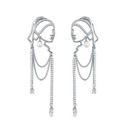 Boogzel Apparel Girl With A Pearl Outline Earrings COTTAGECORE / ARTSY