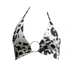 Boogzel Apparel Cow Print O-Ring Crop Top Y2K OUTFITS