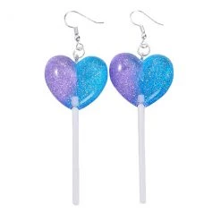 Boogzel Apparel SOFT GIRL OUTFITS Heart Lollipop Earrings