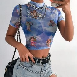 Boogzel Apparel Clothing Heavenly Mesh Mini Tee