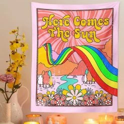 Boogzel Apparel Here Comes The Sun Tapesrty OVER THE RAINBOW