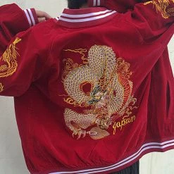 Boogzel Apparel Clothing Japanese Dragon Bomber Jacket