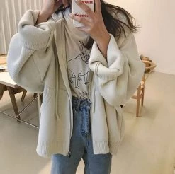 Boogzel Apparel AESTHETIC CLOTHES Lounge Knitted Hoodie