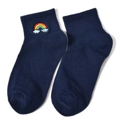 Boogzel Apparel Accessories Rainbow Embroidered Socks