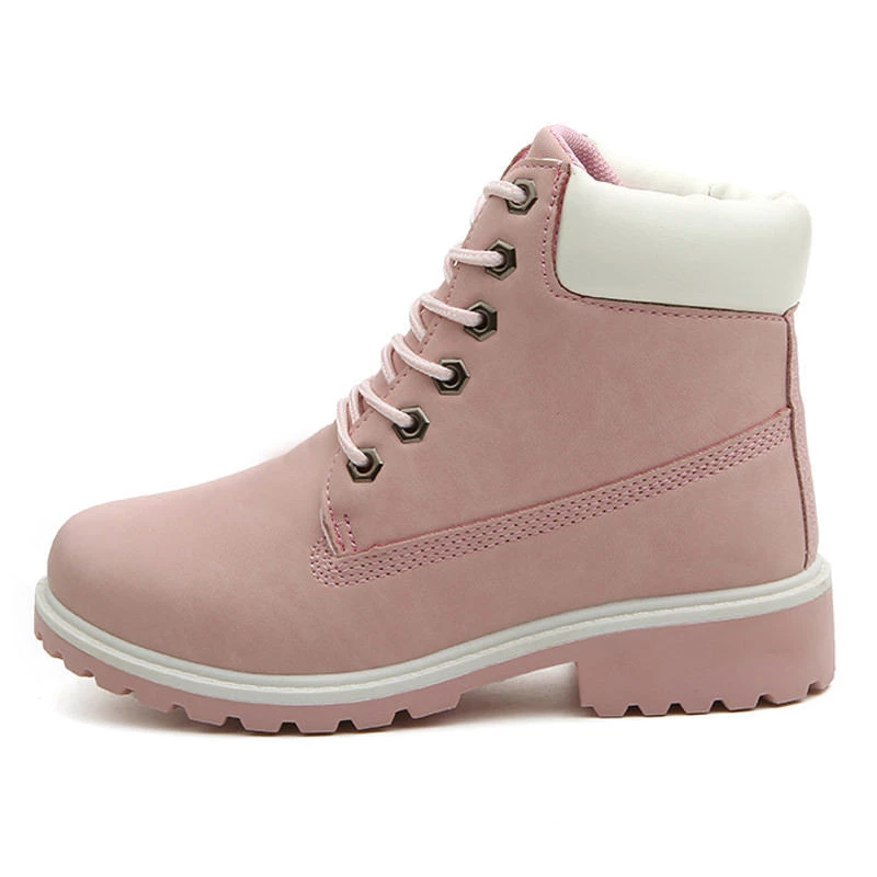 Boogzel Apparel Lace Up Pink Flat Boots Shoes 2 Boogzel Apparel Lace Up Pink Flat Boots Shoes