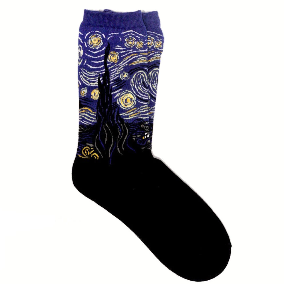 Boogzel Apparel Starry Night Van Gogh Socks COTTAGECORE / ARTSY 1 Boogzel Apparel Starry Night Van Gogh Socks COTTAGECORE / ARTSY