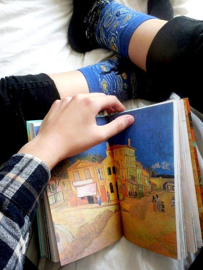 Boogzel Apparel Starry Night Van Gogh Socks COTTAGECORE / ARTSY 3 Boogzel Apparel Starry Night Van Gogh Socks COTTAGECORE / ARTSY