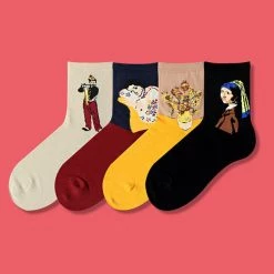 Boogzel Apparel COTTAGECORE / ARTSY Museum Collection 4 Pack Socks