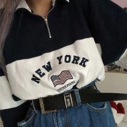 Boogzel Apparel New York Zip Up Sweatshirt PREPPY CLOTHES