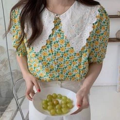 Boogzel Apparel Floral Collar Shirt COTTAGECORE / ARTSY