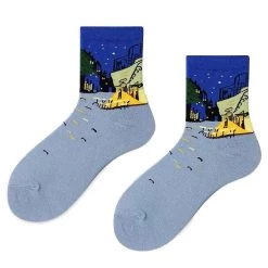 Cheap Boogzel Apparel Store 33 Boogzel Apparel The Night Café Van Gogh Socks COTTAGECORE / ARTSY