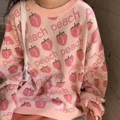 Boogzel Apparel SOFT GIRL OUTFITS Peach Knit Sweater
