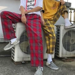 Boogzel Apparel 90s Kids Pants In Plaid Check