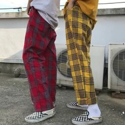 Boogzel Apparel 90s Kids Pants In Plaid Check