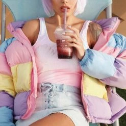 Cheap Boogzel Apparel Store 29 Boogzel Apparel SOFT GIRL OUTFITS Pastel Padded Jacket