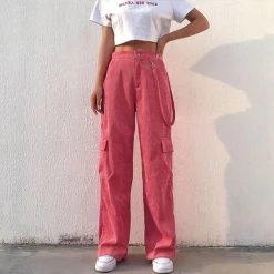 Boogzel Apparel Pink Cord Cargo Pants