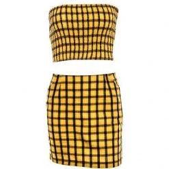 Boogzel Apparel Plaid Top & Skirt Set 90s & VINTAGE