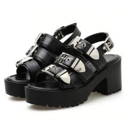 Boogzel Apparel Pocket Money Buckle Sandals Y2K OUTFITS