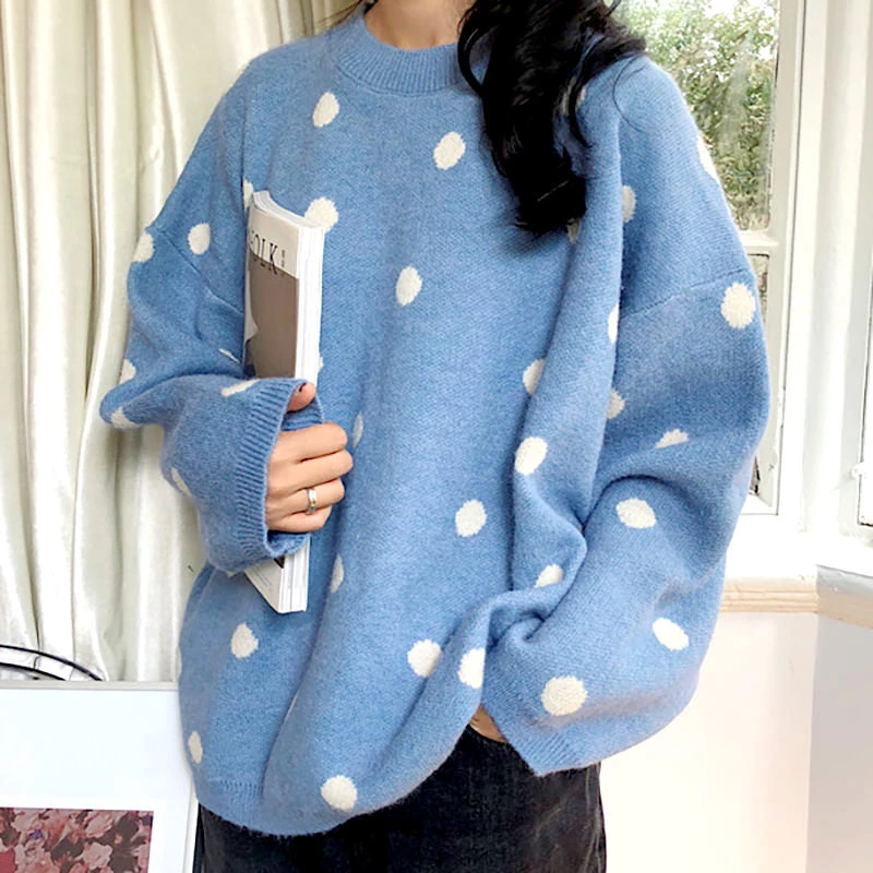 Boogzel Apparel Clothing Polka Dot Oversized Sweater