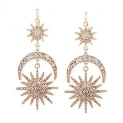 Boogzel Apparel INDIE CLOTHES Radiant Sun Moon Earrings