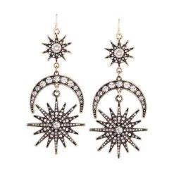 Boogzel Apparel INDIE CLOTHES Radiant Sun Moon Earrings