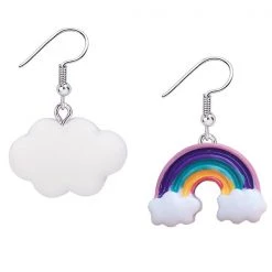 Boogzel Apparel OVER THE RAINBOW Rainbow N' Cloud Earrings