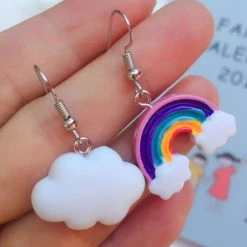 Boogzel Apparel OVER THE RAINBOW Rainbow N' Cloud Earrings