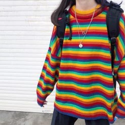 Boogzel Apparel Rainbow Oversized Knit