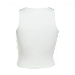 Boogzel Apparel Y2K OUTFITS Portrait Mode Button Ribbed Top