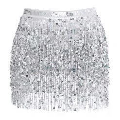 Boogzel Apparel Sequin Fringe Skirt