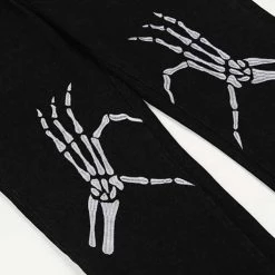 Boogzel Apparel GRUNGE CLOTHES Skeleton Hands Embroidery Jeans 10 Boogzel Apparel GRUNGE CLOTHES Skeleton Hands Embroidery Jeans
